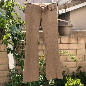 abercrombie & fitch flare brown pants